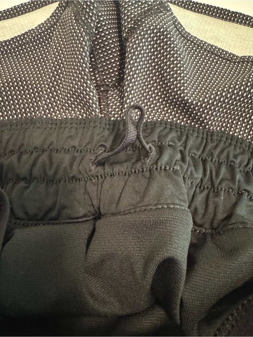 Lululemon Black Microdot Shorts, Perfect Condition, Drawstring Zip Pocket size 8